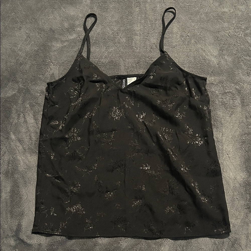 H&M Black Floral Camisole Top